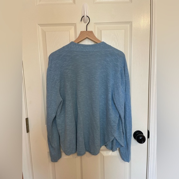 Eileen Fisher Blue Knit Organic Linen-Cotton Cardigan - Picture 6 of 6